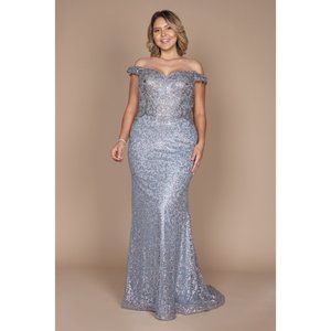 Charcoal Formal Mermaid Fitted Evening Dress